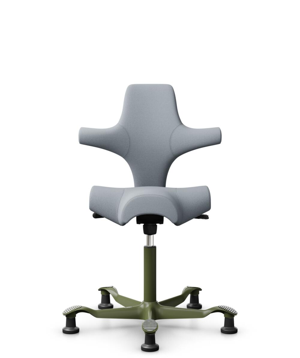 HÅG Capisco 8106 - Select (Gabriel) - Wol / Polyamide - SC60139 - Light grey - Framekleur - Wit - Gasveer - 200 mm (Zithoogte 46-64cm) - Vloercontact - Glijdoppen - Voetenring - Nee, geen voetenring - Voetster - Nee, voetster in framekleur - 1