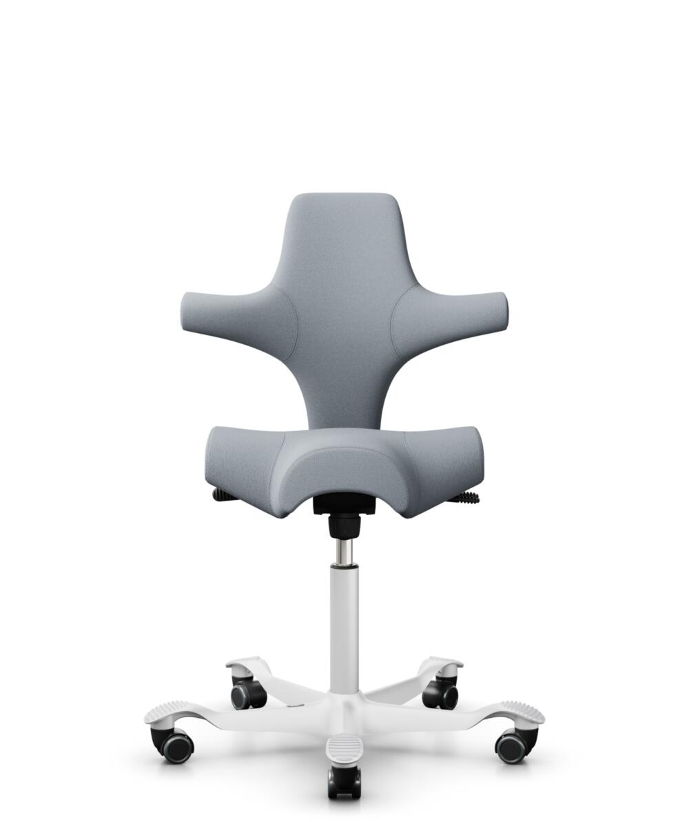 HÅG Capisco 8106 - Select (Gabriel) - Wol / Polyamide - SC60139 - Light grey - Framekleur - Zilver - Gasveer - 200 mm (Zithoogte 46-64cm) - Vloercontact - Harde wielen t.b.v. zachte vloeren - Voetenring - Nee, geen voetenring - Voetster - Nee, voetster... - 1