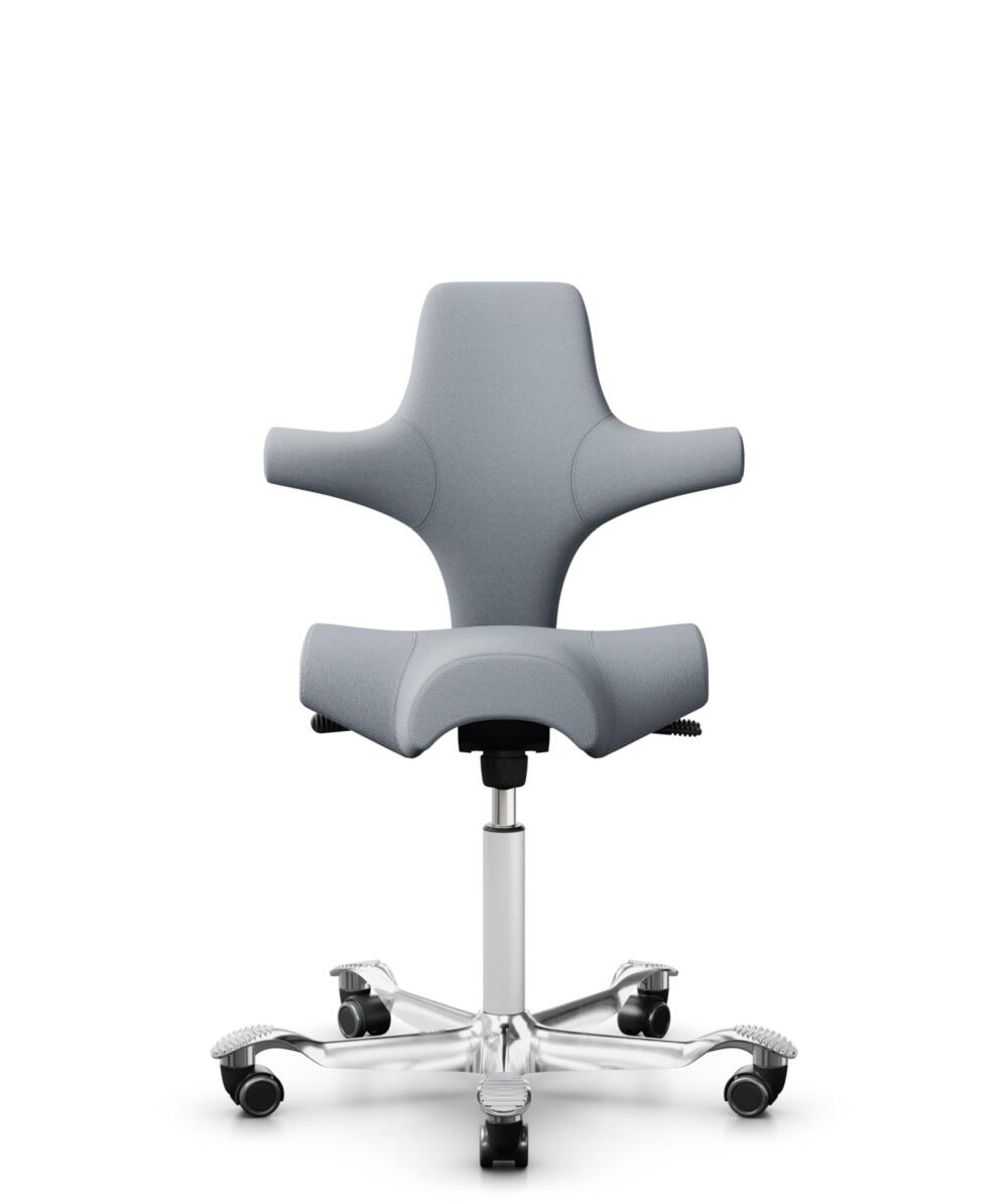 HÅG Capisco 8106 - Select (Gabriel) - Wol / Polyamide - SC60139 - Light grey - Framekleur - Zilver - Gasveer - 265 mm (Zithoogte 53-79cm) - Vloercontact - Zachte wielen t.b.v. harde vloeren - Voetenring - Nee, geen voetenring - Voetster - Ja, voetster ... - 1