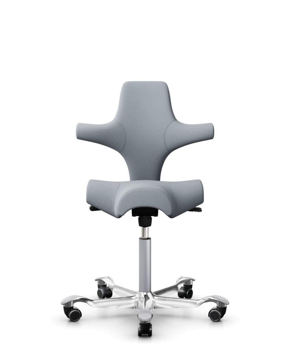 HÅG Capisco 8106 - Select (Gabriel) - Wol / Polyamide - SC60139 - Light grey - Framekleur - Blush Rose - Gasveer - 265 mm (Zithoogte 53-79cm) - Vloercontact - Harde wielen t.b.v. zachte vloeren - Voetenring - Nee, geen voetenring - Voetster - Ja, voets... - 1