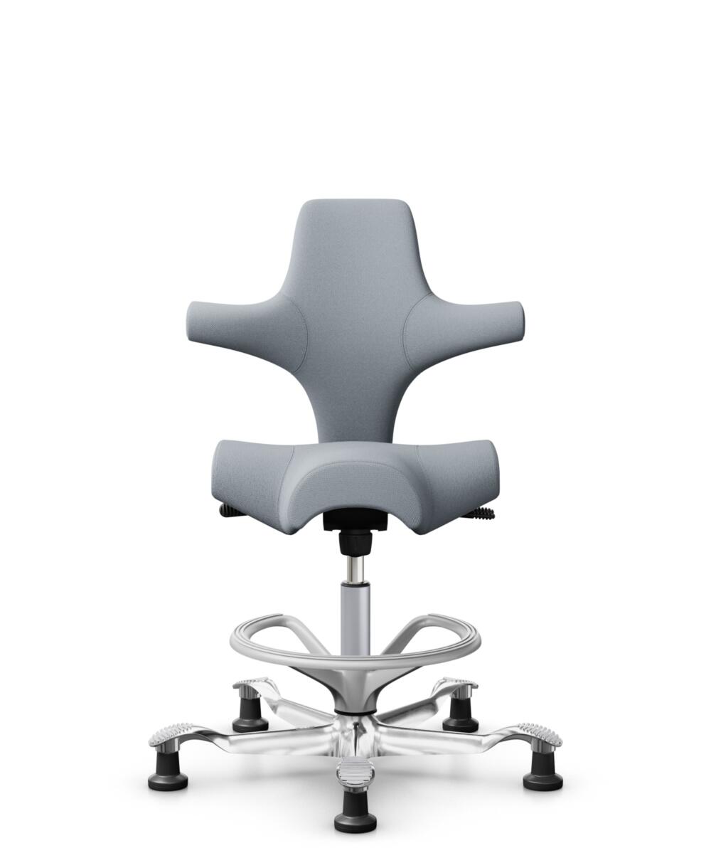 HÅG Capisco 8106 - Select (Gabriel) - Wol / Polyamide - SC60139 - Light grey - Framekleur - Blush Rose - Gasveer - 265 mm (Zithoogte 53-79cm) - Vloercontact - Glijdoppen - Voetenring - Ja, in framekleur - Voetster - Ja, voetster in gepolijst aluminium - 1