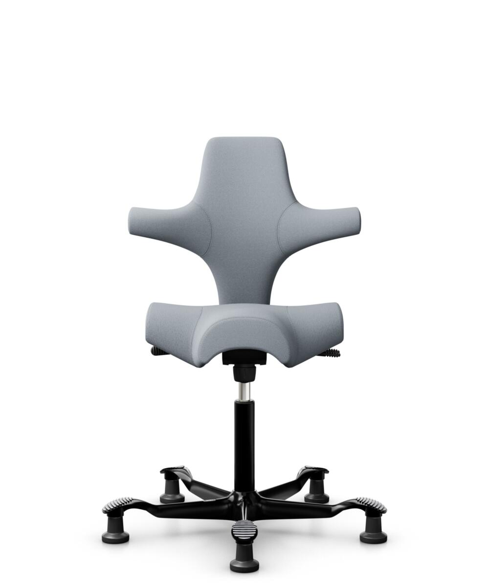 HÅG Capisco 8106 - Select (Gabriel) - Wol / Polyamide - SC60139 - Light grey - Framekleur - Moss Grey - Gasveer - 200 mm (Zithoogte 46-64cm) - Vloercontact - Glijdoppen - Voetenring - Nee, geen voetenring - Voetster - Nee, voetster in framekleur - 1