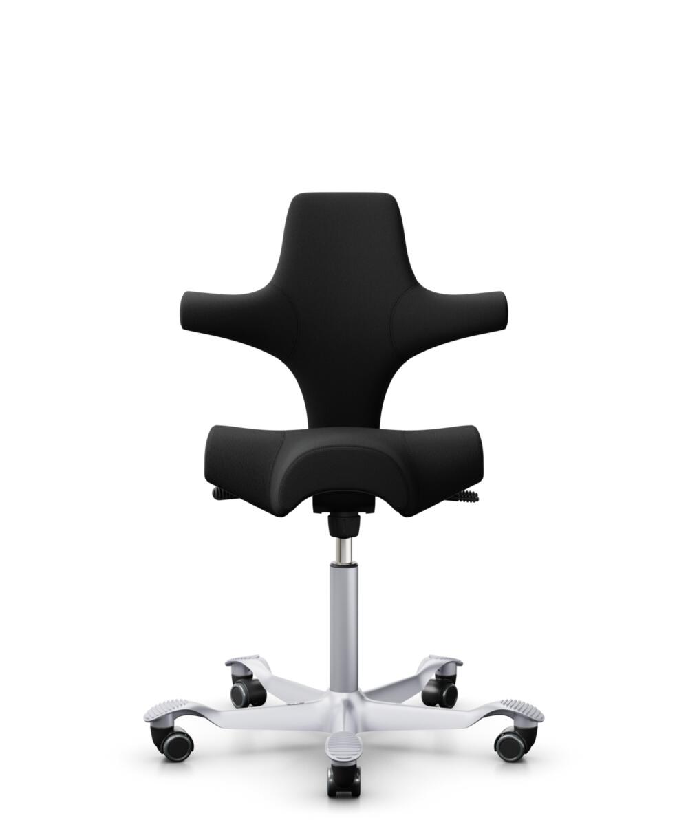 HÅG Capisco 8106 - Select (Gabriel) - Wol / Polyamide - SC60999 - Black - Framekleur - Zilver - Gasveer - 265 mm (Zithoogte 53-79cm) - Vloercontact - Harde wielen t.b.v. zachte vloeren - Voetenring - Nee, geen voetenring - Voetster - Nee, voetster in f... - 1