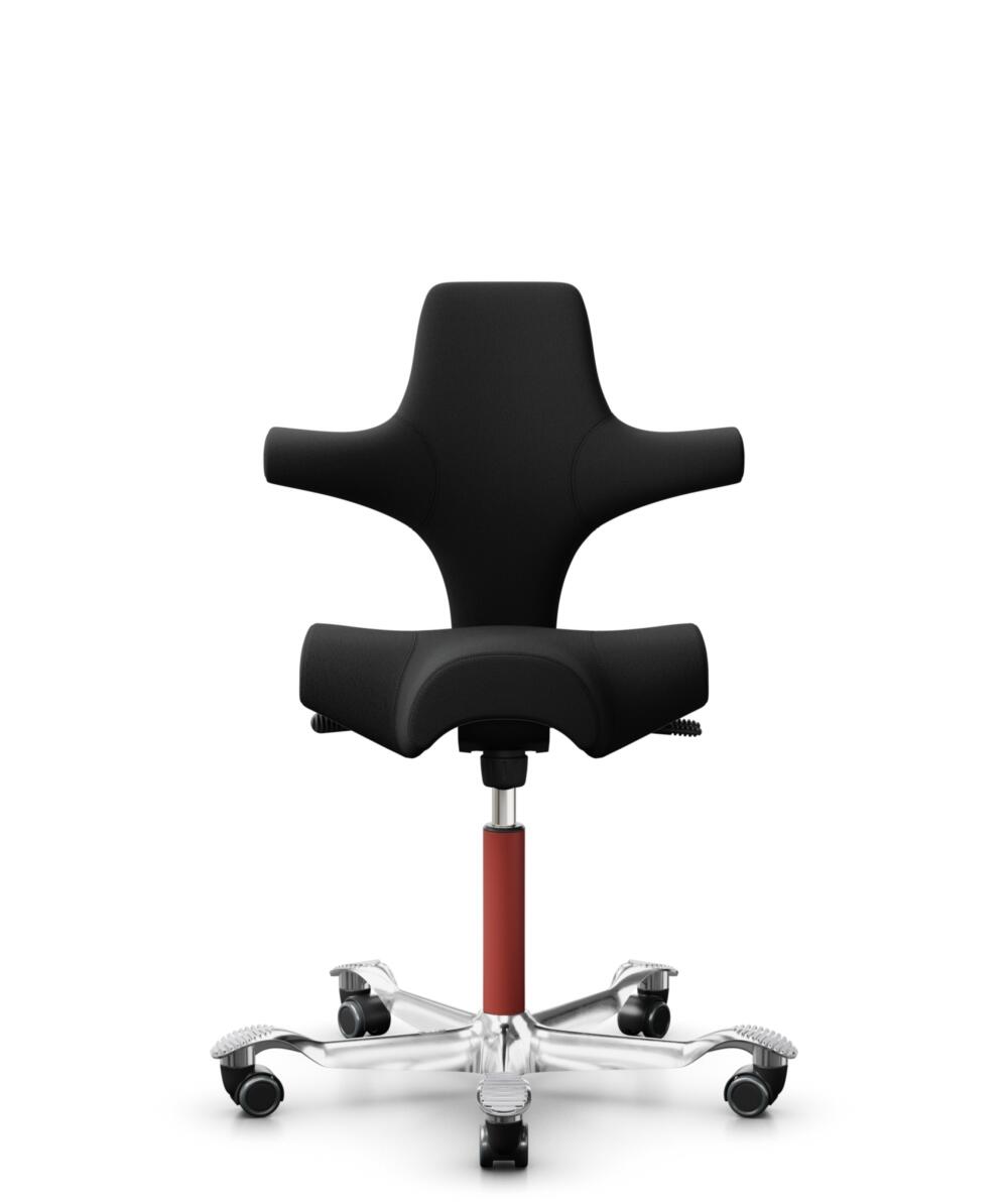 HÅG Capisco 8106 - Select (Gabriel) - Wol / Polyamide - SC60999 - Black - Framekleur - Blush Rose - Gasveer - 150 mm (Zithoogte 40-55cm) - Vloercontact - Harde wielen t.b.v. zachte vloeren - Voetenring - Nee, geen voetenring - Voetster - Ja, voetster i... - 1