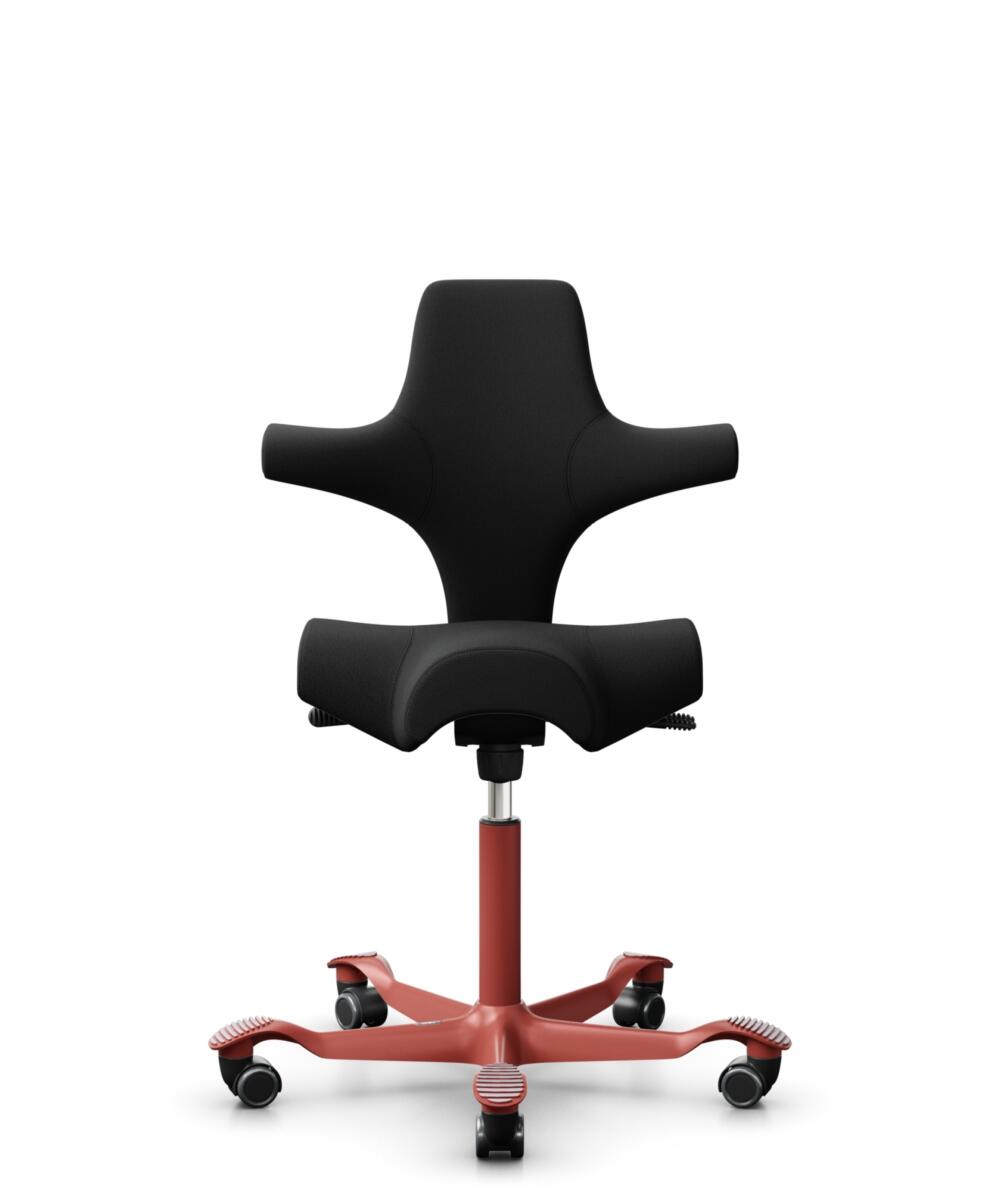 HÅG Capisco 8106 - Select (Gabriel) - Wol / Polyamide - SC60999 - Black - Framekleur - Blush Rose - Gasveer - 150 mm (Zithoogte 40-55cm) - Vloercontact - Zachte wielen t.b.v. harde vloeren - Voetenring - Nee, geen voetenring - Voetster - Nee, voetster ... - 1