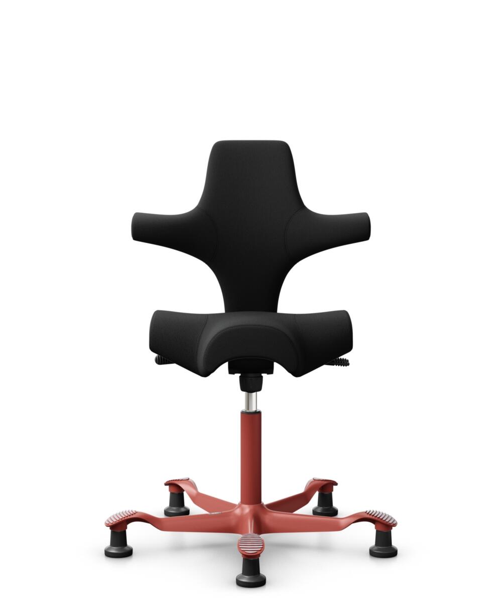 HÅG Capisco 8106 - Select (Gabriel) - Wol / Polyamide - SC60999 - Black - Framekleur - Blush Rose - Gasveer - 200 mm (Zithoogte 46-64cm) - Vloercontact - Glijdoppen - Voetenring - Nee, geen voetenring - Voetster - Nee, voetster in framekleur - 1