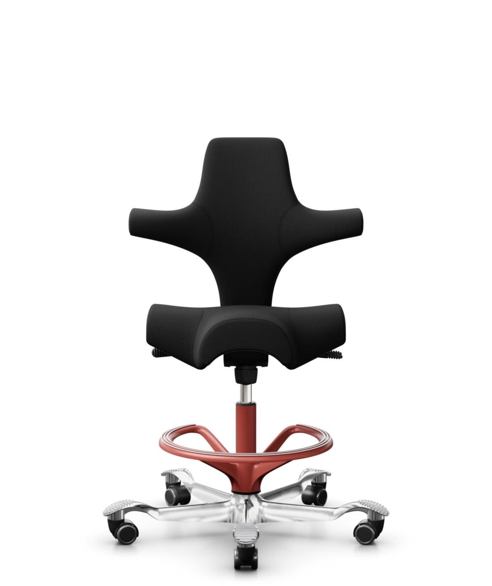 HÅG Capisco 8106 - Select (Gabriel) - Wol / Polyamide - SC60999 - Black - Framekleur - Blush Rose - Gasveer - 265 mm (Zithoogte 53-79cm) - Vloercontact - Zachte wielen t.b.v. harde vloeren - Voetenring - Ja, in framekleur - Voetster - Ja, voetster in g... - 1