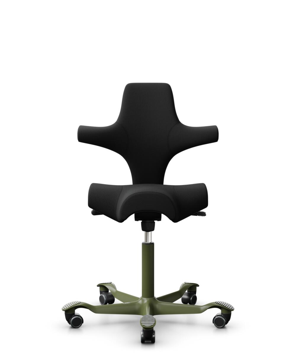 HÅG Capisco 8106 - Select (Gabriel) - Wol / Polyamide - SC60999 - Black - Framekleur - Moss Grey - Gasveer - 150 mm (Zithoogte 40-55cm) - Vloercontact - Harde wielen t.b.v. zachte vloeren - Voetenring - Nee, geen voetenring - Voetster - Nee, voetster i... - 1