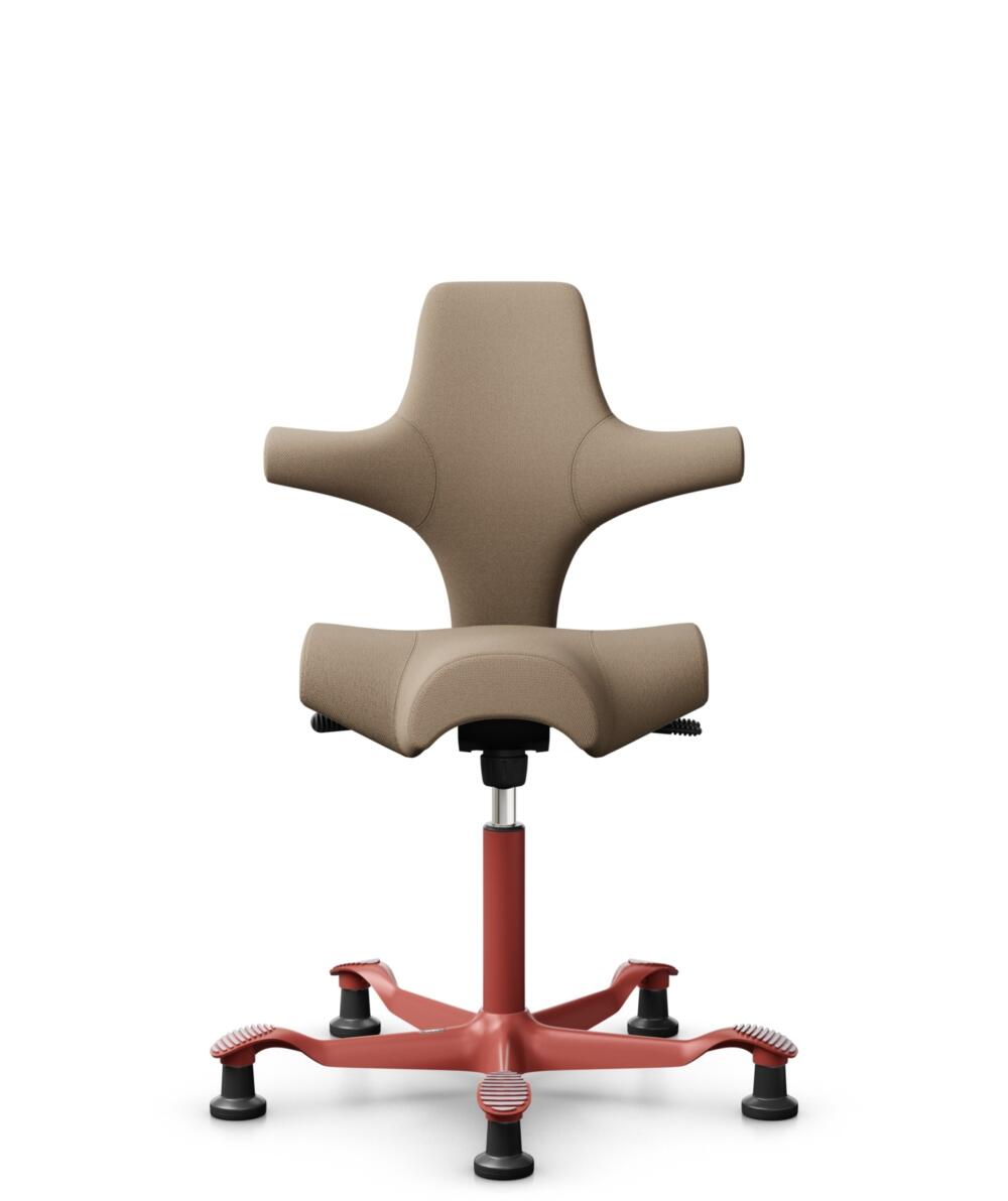 HÅG Capisco 8106 - Select (Gabriel) - Wol / Polyamide - SC61184 - Light brown - Framekleur - Blush Rose - Gasveer - 265 mm (Zithoogte 53-79cm) - Vloercontact - Glijdoppen - Voetenring - Nee, geen voetenring - Voetster - Nee, voetster in framekleur - 1