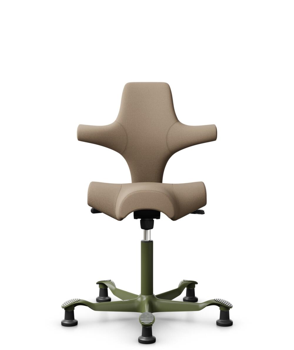HÅG Capisco 8106 - Select (Gabriel) - Wol / Polyamide - SC61184 - Light brown - Framekleur - Moss Grey - Gasveer - 200 mm (Zithoogte 46-64cm) - Vloercontact - Glijdoppen - Voetenring - Nee, geen voetenring - Voetster - Nee, voetster in framekleur - 1