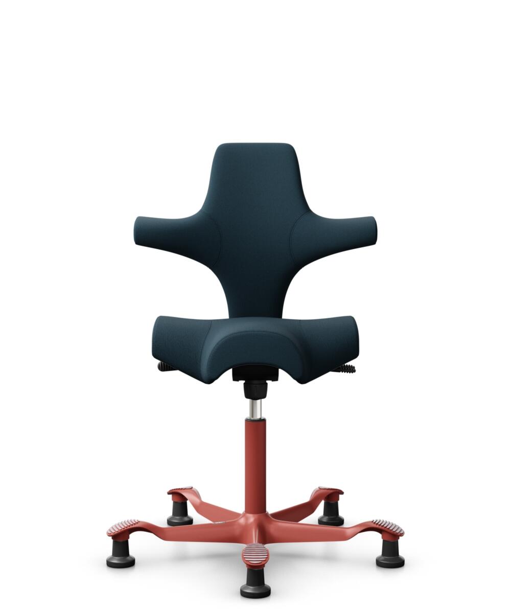HÅG Capisco 8106 - Select (Gabriel) - Wol / Polyamide - SC66194 - Blue - Framekleur - Blush Rose - Gasveer - 150 mm (Zithoogte 40-55cm) - Vloercontact - Glijdoppen - Voetenring - Nee, geen voetenring - Voetster - Nee, voetster in framekleur - 1