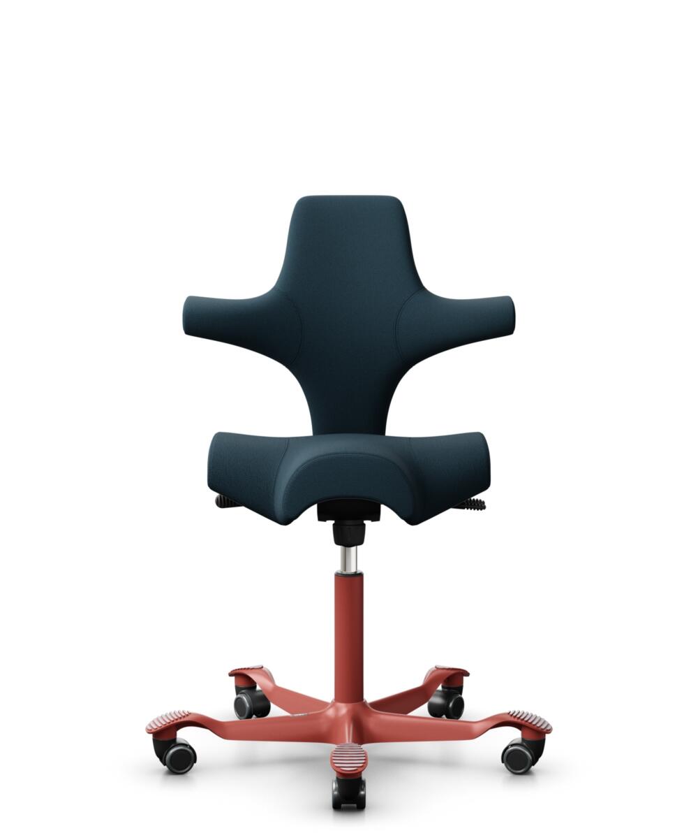 HÅG Capisco 8106 - Select (Gabriel) - Wol / Polyamide - SC66194 - Blue - Framekleur - Blush Rose - Gasveer - 200 mm (Zithoogte 46-64cm) - Vloercontact - Zachte wielen t.b.v. harde vloeren - Voetenring - Nee, geen voetenring - Voetster - Nee, voetster i... - 1