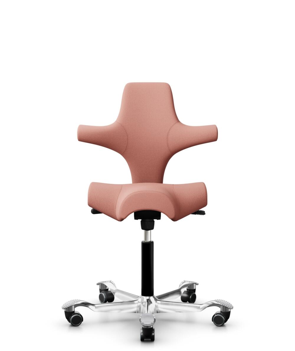 HÅG Capisco 8106 - Select (Gabriel) - Wol / Polyamide - SC64213 - Light blush - Framekleur - Zwart - Gasveer - 265 mm (Zithoogte 53-79cm) - Vloercontact - Harde wielen t.b.v. zachte vloeren - Voetenring - Nee, geen voetenring - Voetster - Ja, voetster ... - 1