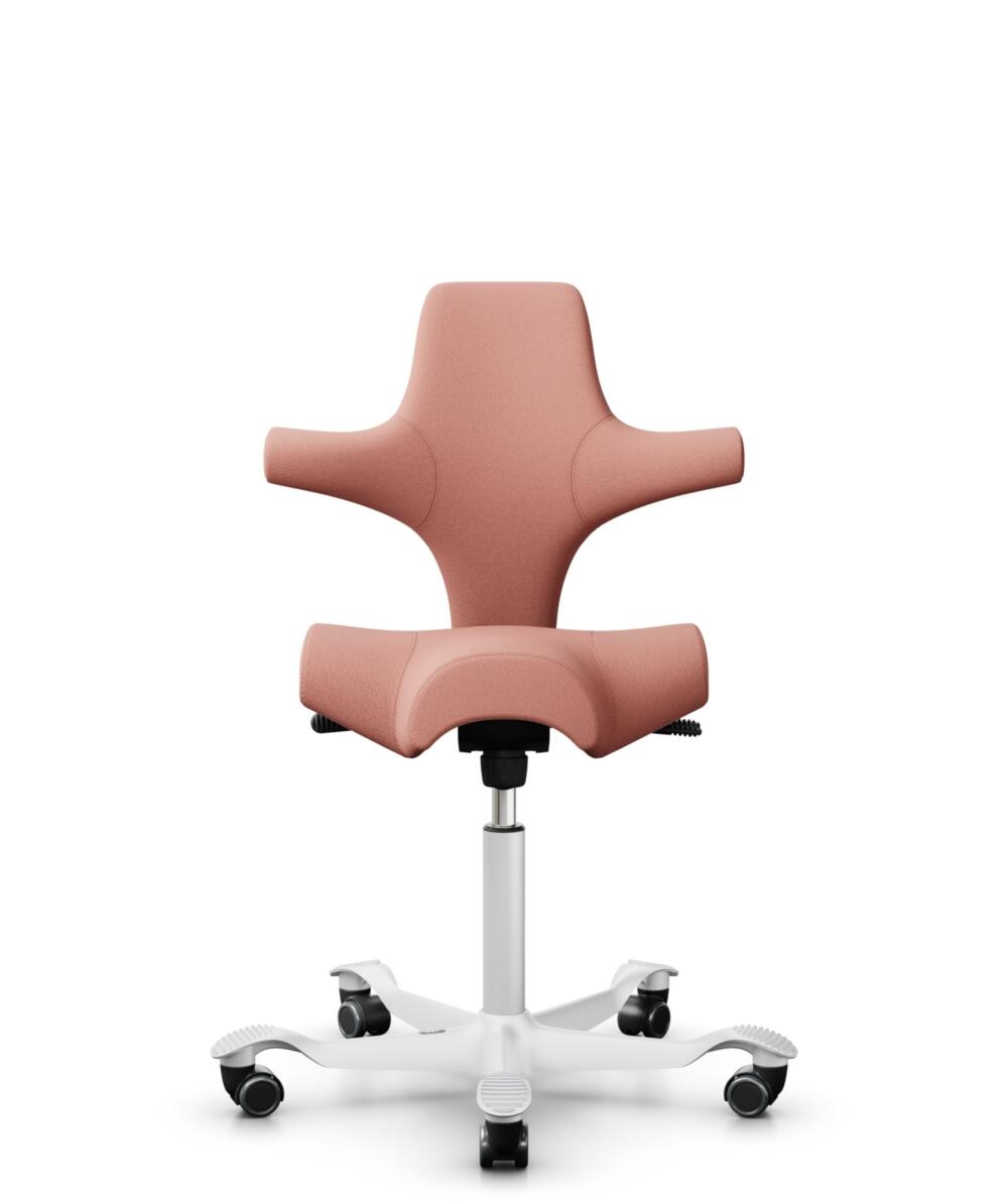 HÅG Capisco 8106 - Select (Gabriel) - Wol / Polyamide - SC64213 - Light blush - Framekleur - Wit - Gasveer - 200 mm (Zithoogte 46-64cm) - Vloercontact - Zachte wielen t.b.v. harde vloeren - Voetenring - Nee, geen voetenring - Voetster - Nee, voetster i... - 1