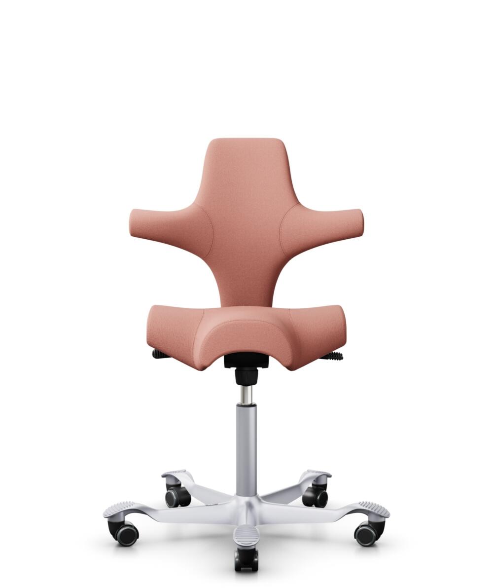HÅG Capisco 8106 - Select (Gabriel) - Wol / Polyamide - SC64213 - Light blush - Framekleur - Zilver - Gasveer - 265 mm (Zithoogte 53-79cm) - Vloercontact - Zachte wielen t.b.v. harde vloeren - Voetenring - Nee, geen voetenring - Voetster - Nee, voetste... - 1