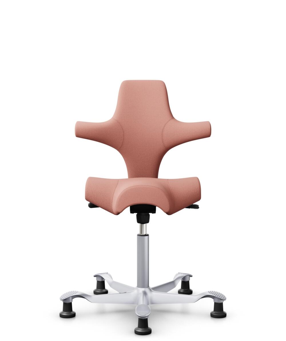 HÅG Capisco 8106 - Select (Gabriel) - Wol / Polyamide - SC64213 - Light blush - Framekleur - Zilver - Gasveer - 265 mm (Zithoogte 53-79cm) - Vloercontact - Glijdoppen - Voetenring - Nee, geen voetenring - Voetster - Nee, voetster in framekleur - 1
