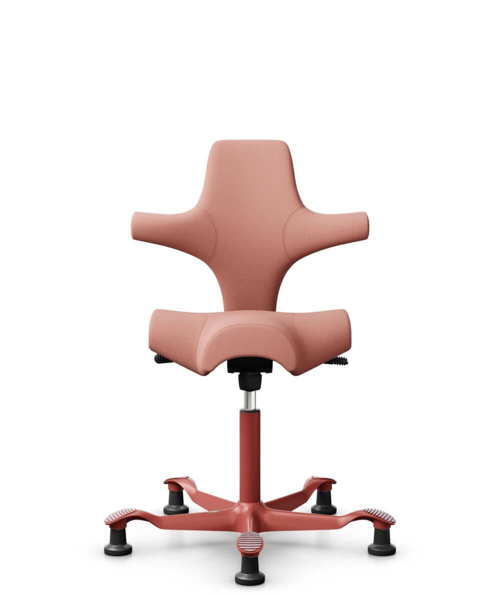 HÅG Capisco 8106 - Select (Gabriel) - Wol / Polyamide - SC64213 - Light blush - Framekleur - Blush Rose - Gasveer - 265 mm (Zithoogte 53-79cm) - Vloercontact - Glijdoppen - Voetenring - Nee, geen voetenring - Voetster - Nee, voetster in framekleur - 1
