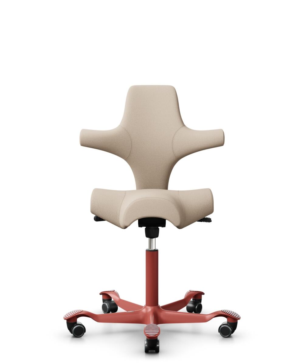 HÅG Capisco 8106 - Select (Gabriel) - Wol / Polyamide - SC61188 - Light beige - Framekleur - Blush Rose - Gasveer - 150 mm (Zithoogte 40-55cm) - Vloercontact - Harde wielen t.b.v. zachte vloeren - Voetenring - Nee, geen voetenring - Voetster - Nee, voe... - 1