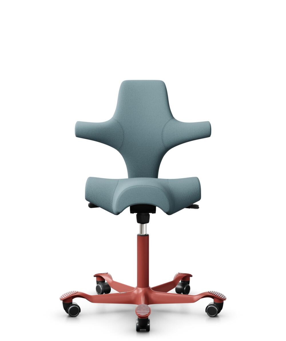 HÅG Capisco 8106 - Select (Gabriel) - Wol / Polyamide - SC67098 - Glacier blue - Framekleur - Blush Rose - Gasveer - 200 mm (Zithoogte 46-64cm) - Vloercontact - Harde wielen t.b.v. zachte vloeren - Voetenring - Nee, geen voetenring - Voetster - Nee, vo... - 1