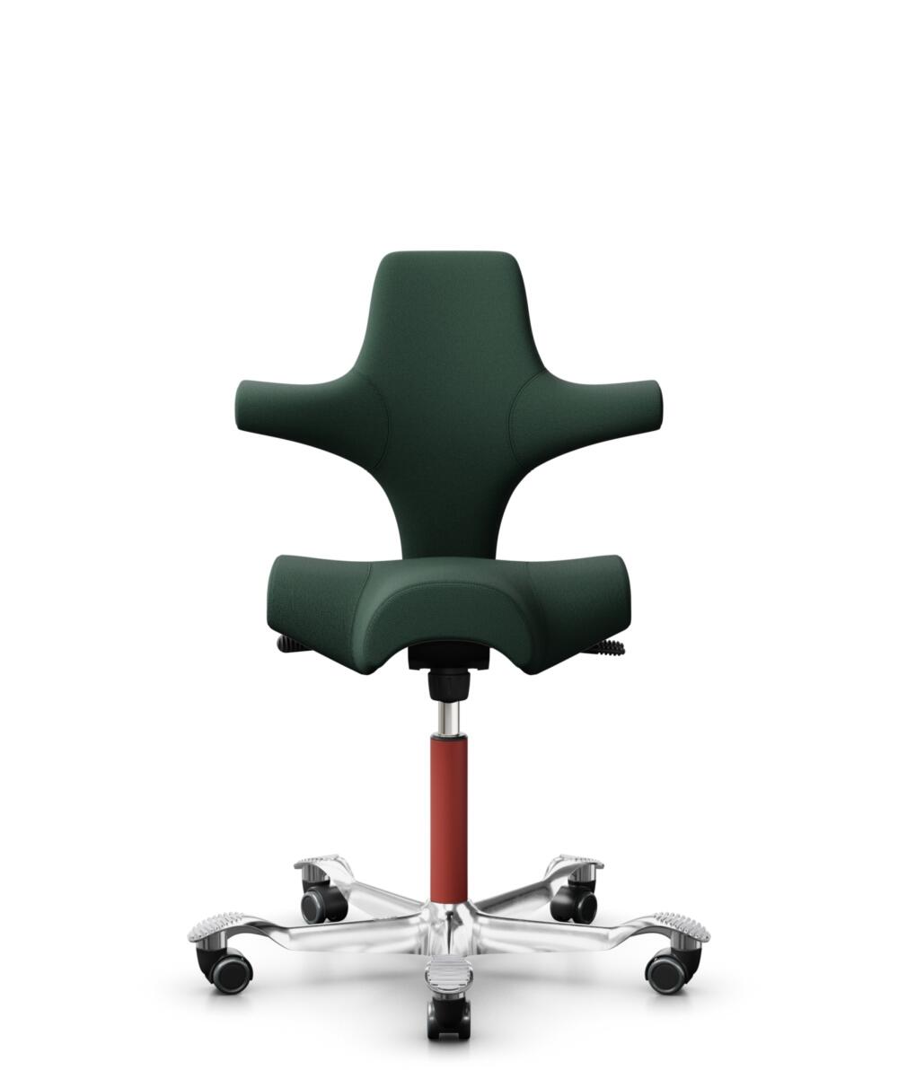 HÅG Capisco 8106 - Select (Gabriel) - Wol / Polyamide - SC68209 - Dark green - Framekleur - Blush Rose - Gasveer - 200 mm (Zithoogte 46-64cm) - Vloercontact - Harde wielen t.b.v. zachte vloeren - Voetenring - Nee, geen voetenring - Voetster - Ja, voets... - 3