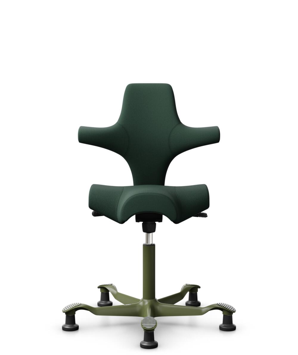 HÅG Capisco 8106 - Select (Gabriel) - Wol / Polyamide - SC68209 - Dark green - Framekleur - Moss Grey - Gasveer - 150 mm (Zithoogte 40-55cm) - Vloercontact - Glijdoppen - Voetenring - Nee, geen voetenring - Voetster - Nee, voetster in framekleur - 3