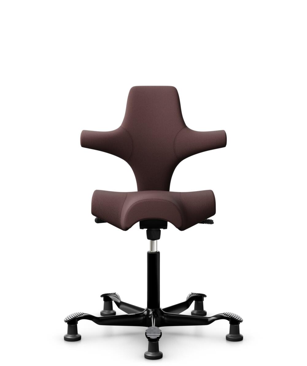 HÅG Capisco 8106 - Select (Gabriel) - Wol / Polyamide - SC61186 - Chestnut - Framekleur - Zwart - Gasveer - 200 mm (Zithoogte 46-64cm) - Vloercontact - Glijdoppen - Voetenring - Nee, geen voetenring - Voetster - Nee, voetster in framekleur - 1