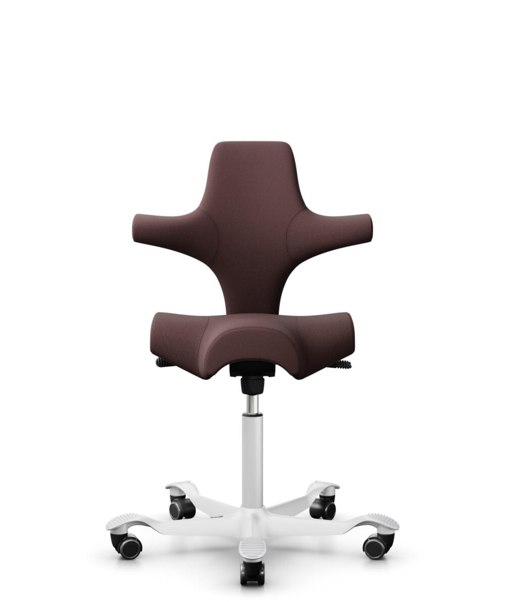 HÅG Capisco 8106 - Select (Gabriel) - Wol / Polyamide - SC61186 - Chestnut - Framekleur - Wit - Gasveer - 150 mm (Zithoogte 40-55cm) - Vloercontact - Zachte wielen t.b.v. harde vloeren - Voetenring - Nee, geen voetenring - Voetster - Nee, voetster in f... - 1