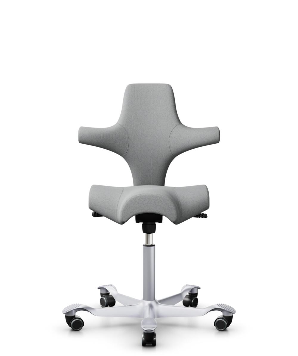 HÅG Capisco 8106 - Capture (Gabriel) - Wol / Polyamide - CPT4102 - Light grey - Framekleur - Zilver - Gasveer - 150 mm (Zithoogte 40-55cm) - Vloercontact - Harde wielen t.b.v. zachte vloeren - Voetenring - Nee, geen voetenring - Voetster - Nee, voetste... - 1