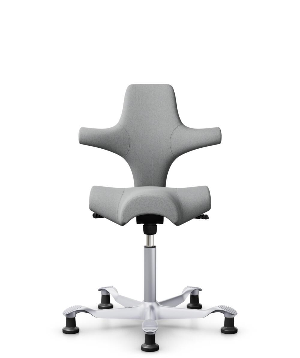 HÅG Capisco 8106 - Capture (Gabriel) - Wol / Polyamide - CPT4102 - Light grey - Framekleur - Zilver - Gasveer - 200 mm (Zithoogte 46-64cm) - Vloercontact - Glijdoppen - Voetenring - Nee, geen voetenring - Voetster - Nee, voetster in framekleur - 3