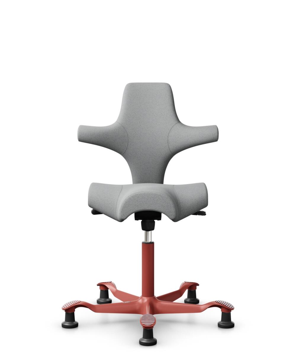 HÅG Capisco 8106 - Capture (Gabriel) - Wol / Polyamide - CPT4102 - Light grey - Framekleur - Blush Rose - Gasveer - 200 mm (Zithoogte 46-64cm) - Vloercontact - Glijdoppen - Voetenring - Nee, geen voetenring - Voetster - Nee, voetster in framekleur - 1