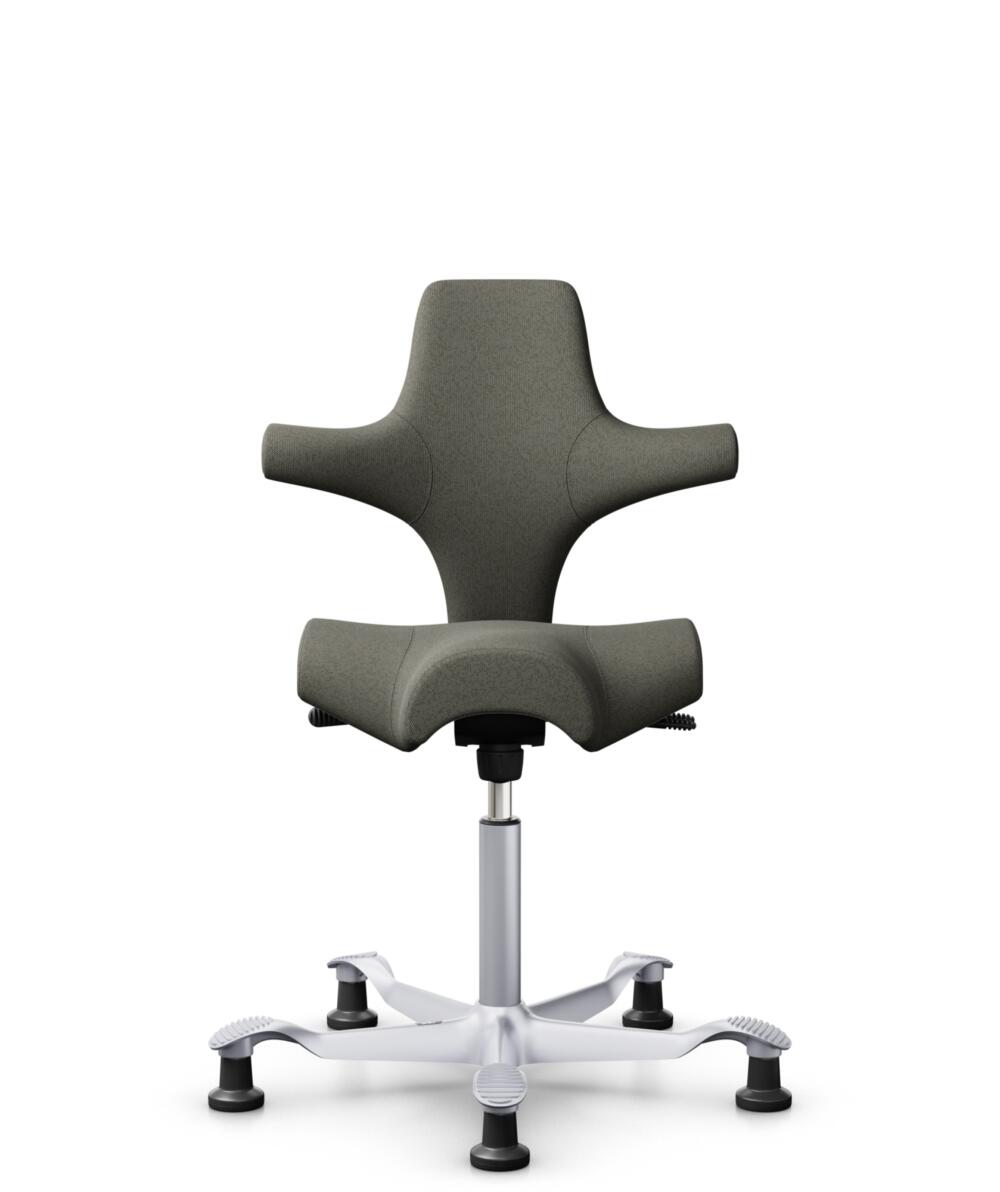 HÅG Capisco 8106 - Capture (Gabriel) - Wol / Polyamide - CPT4401 - Warm grey - Framekleur - Zilver - Gasveer - 150 mm (Zithoogte 40-55cm) - Vloercontact - Glijdoppen - Voetenring - Nee, geen voetenring - Voetster - Nee, voetster in framekleur - 1