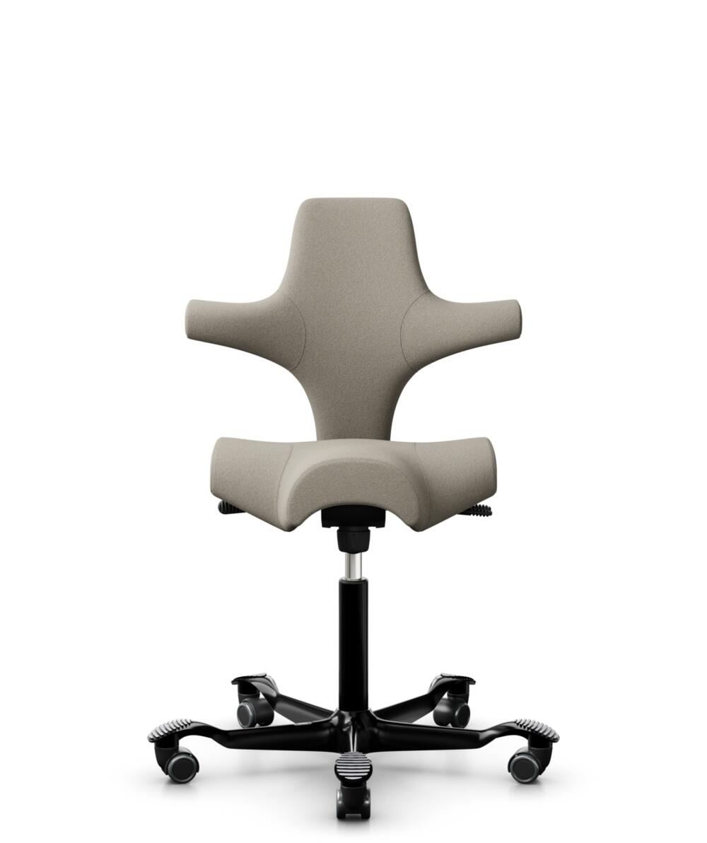 HÅG Capisco 8106 - Capture (Gabriel) - Wol / Polyamide - CPT5103 - Light beige - Framekleur - Zwart - Gasveer - 200 mm (Zithoogte 46-64cm) - Vloercontact - Zachte wielen t.b.v. harde vloeren - Voetenring - Nee, geen voetenring - Voetster - Nee, voetste... - 1