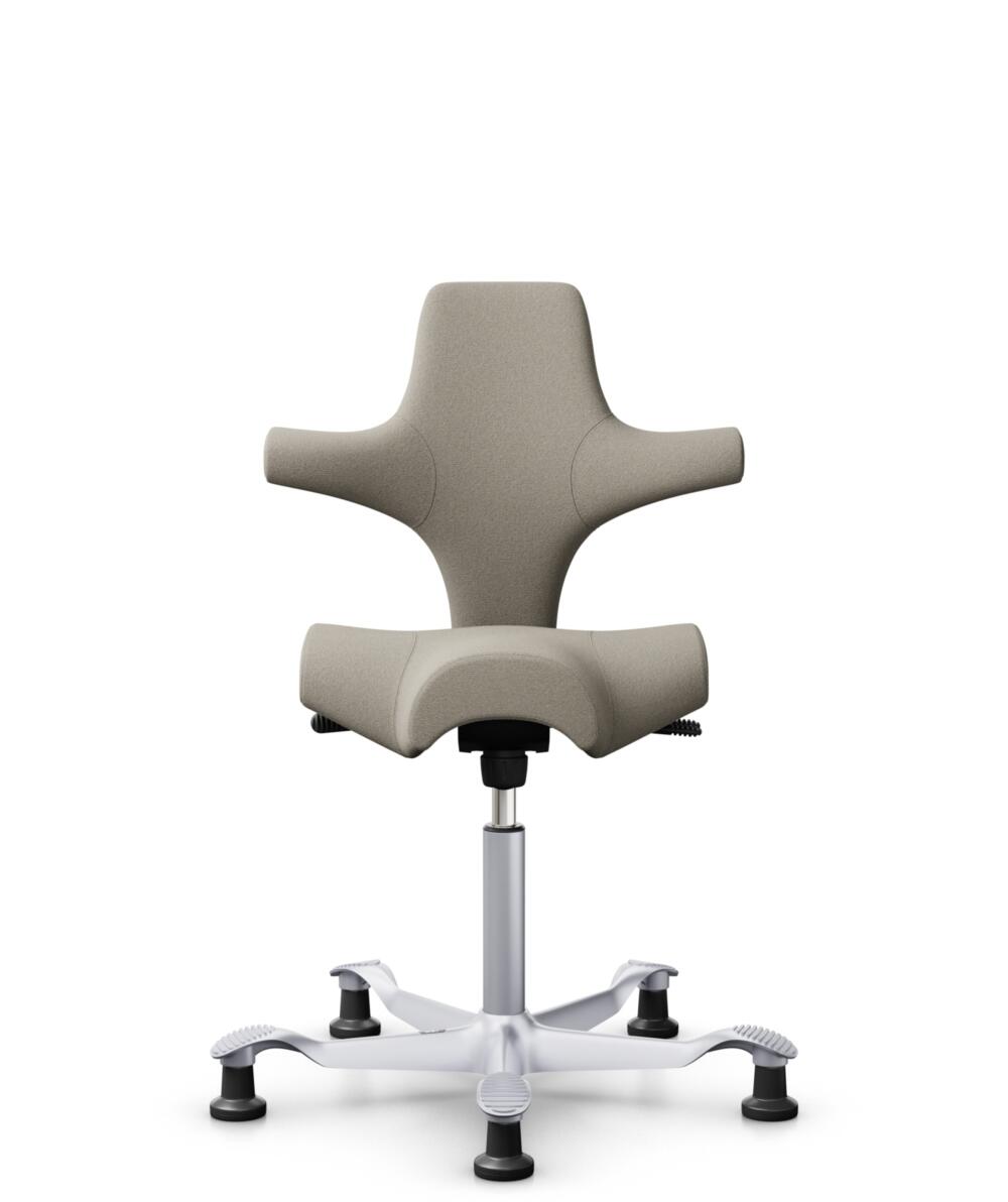 HÅG Capisco 8106 - Capture (Gabriel) - Wol / Polyamide - CPT5103 - Light beige - Framekleur - Zilver - Gasveer - 150 mm (Zithoogte 40-55cm) - Vloercontact - Glijdoppen - Voetenring - Nee, geen voetenring - Voetster - Nee, voetster in framekleur - 3