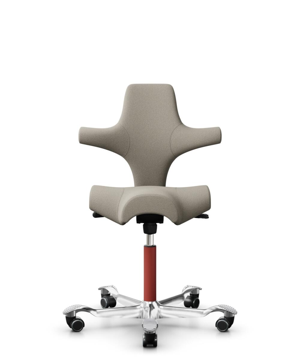 HÅG Capisco 8106 - Capture (Gabriel) - Wol / Polyamide - CPT5103 - Light beige - Framekleur - Blush Rose - Gasveer - 200 mm (Zithoogte 46-64cm) - Vloercontact - Zachte wielen t.b.v. harde vloeren - Voetenring - Nee, geen voetenring - Voetster - Ja, voe... - 3
