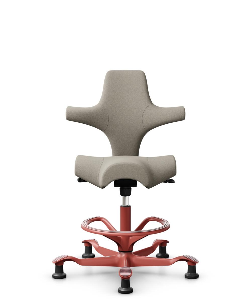 HÅG Capisco 8106 - Capture (Gabriel) - Wol / Polyamide - CPT5103 - Light beige - Framekleur - Blush Rose - Gasveer - 265 mm (Zithoogte 53-79cm) - Vloercontact - Glijdoppen - Voetenring - Ja, in framekleur - Voetster - Nee, voetster in framekleur - 3