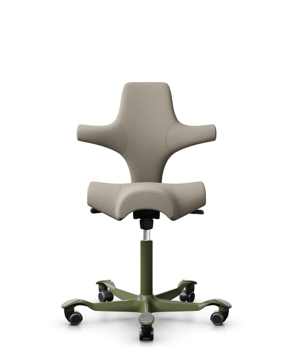 HÅG Capisco 8106 - Capture (Gabriel) - Wol / Polyamide - CPT5103 - Light beige - Framekleur - Moss Grey - Gasveer - 200 mm (Zithoogte 46-64cm) - Vloercontact - Zachte wielen t.b.v. harde vloeren - Voetenring - Nee, geen voetenring - Voetster - Nee, voe... - 3