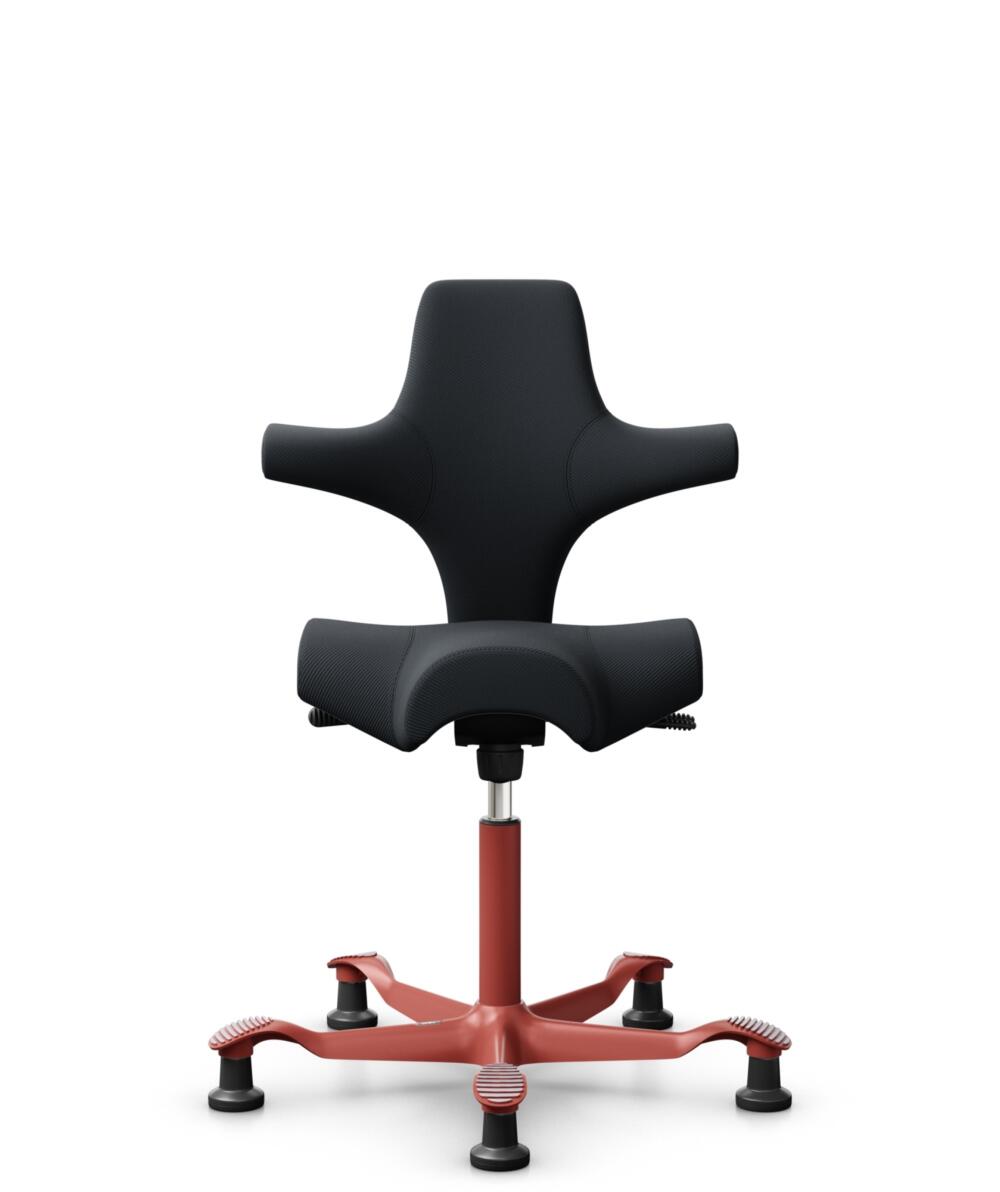 HÅG Capisco 8106 - Oceanic (Camira) - Gerecycled Polyester - OCI001 - Black - Framekleur - Blush Rose - Gasveer - 200 mm (Zithoogte 46-64cm) - Vloercontact - Glijdoppen - Voetenring - Nee, geen voetenring - Voetster - Nee, voetster in framekleur - 1