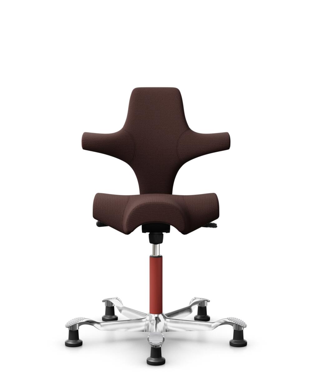 HÅG Capisco 8106 - Sirdal (GU) - Wol - SRD480 - Chestnut - Framekleur - Blush Rose - Gasveer - 200 mm (Zithoogte 46-64cm) - Vloercontact - Glijdoppen - Voetenring - Nee, geen voetenring - Voetster - Ja, voetster in gepolijst aluminium - 1