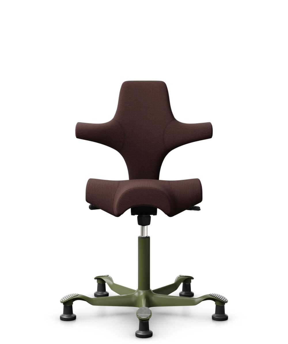 HÅG Capisco 8106 - Sirdal (GU) - Wol - SRD480 - Chestnut - Framekleur - Moss Grey - Gasveer - 265 mm (Zithoogte 53-79cm) - Vloercontact - Glijdoppen - Voetenring - Nee, geen voetenring - Voetster - Nee, voetster in framekleur - 1