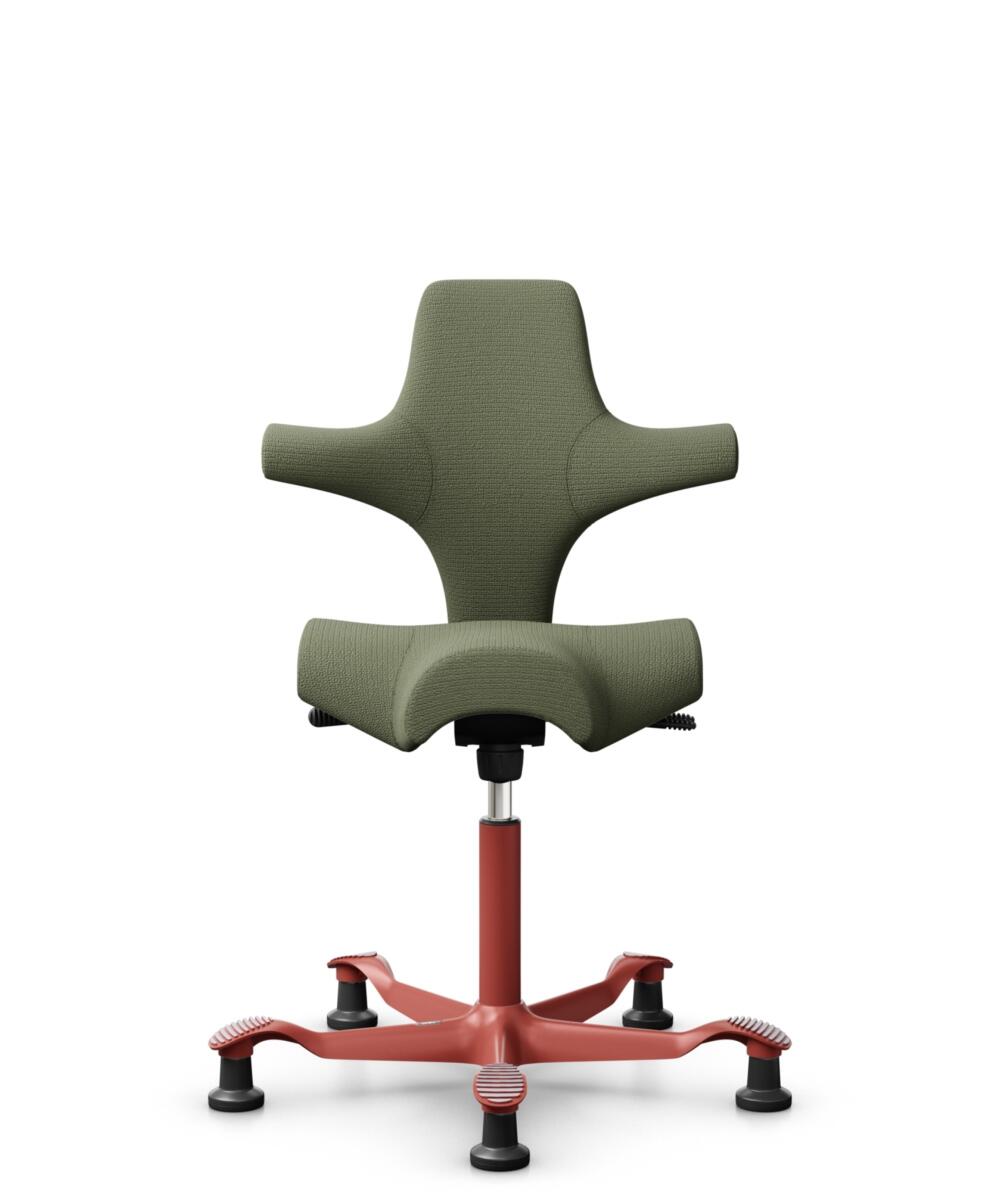 HÅG Capisco 8106 - Sirdal (GU) - Wol - SRD960 - Green - Framekleur - Blush Rose - Gasveer - 200 mm (Zithoogte 46-64cm) - Vloercontact - Glijdoppen - Voetenring - Nee, geen voetenring - Voetster - Nee, voetster in framekleur - 1