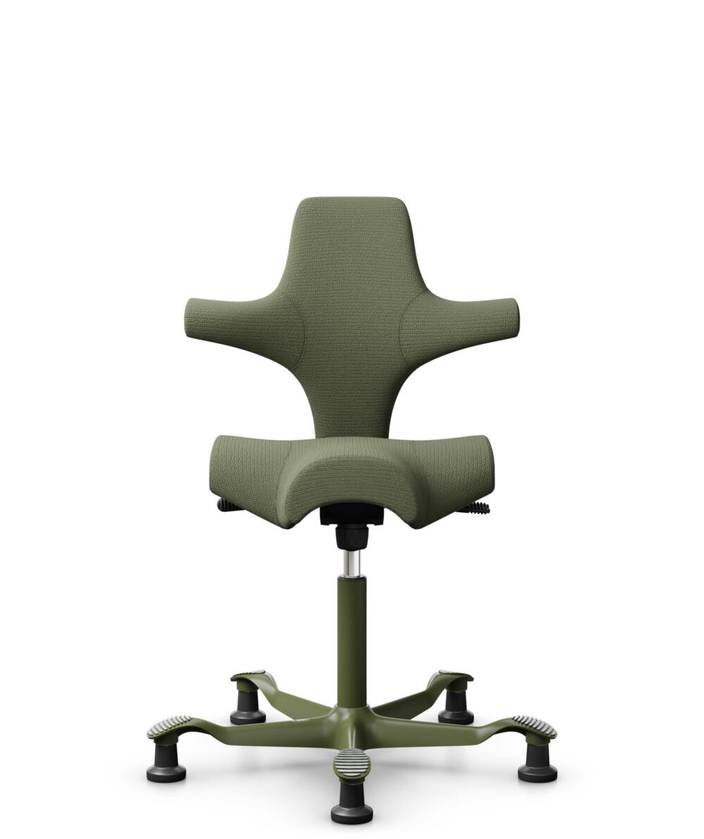 HÅG Capisco 8106 - Sirdal (GU) - Wol - SRD960 - Green - Framekleur - Moss Grey - Gasveer - 265 mm (Zithoogte 53-79cm) - Vloercontact - Glijdoppen - Voetenring - Nee, geen voetenring - Voetster - Nee, voetster in framekleur - 1