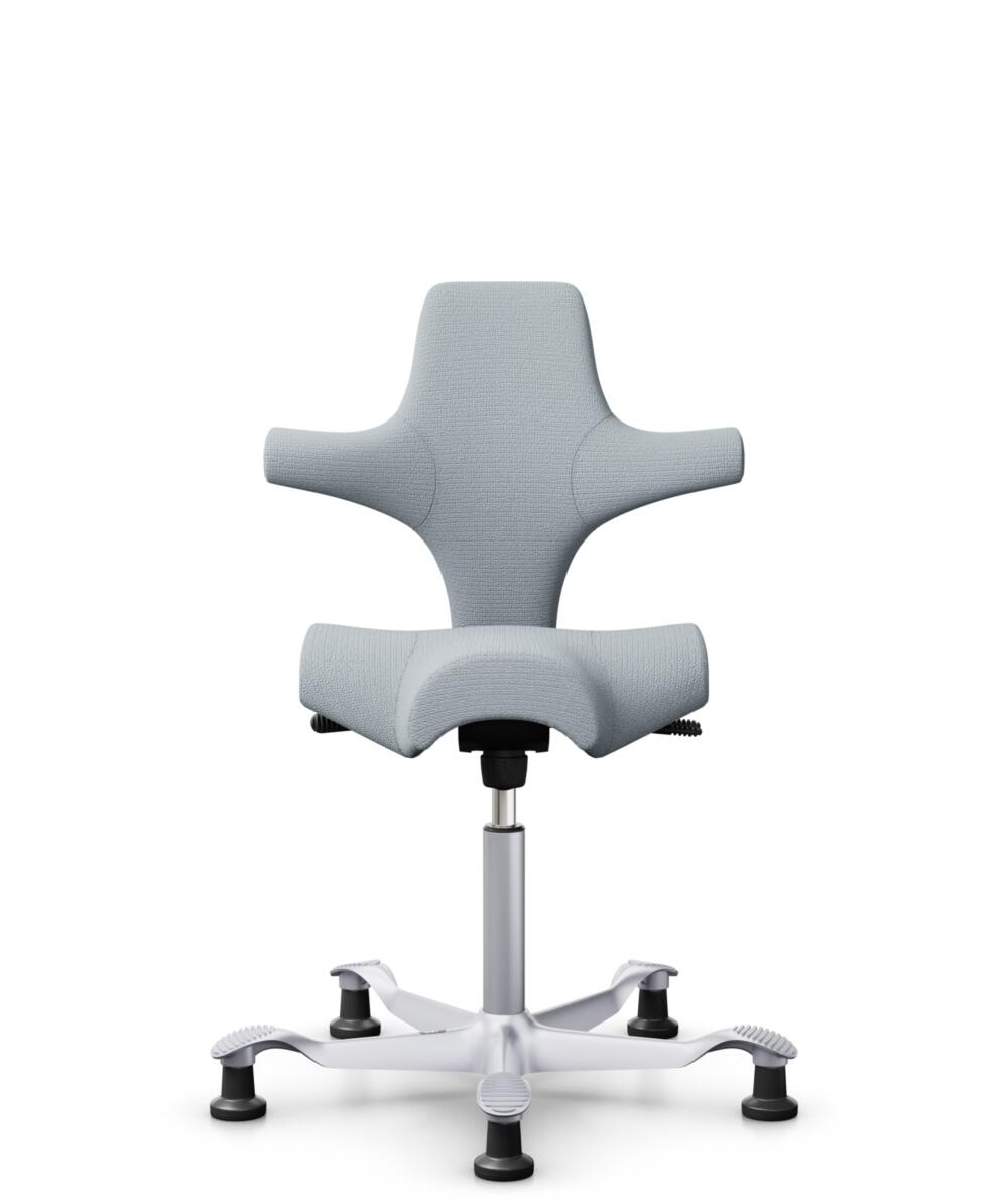 HÅG Capisco 8106 - Sirdal (GU) - Wol - SRD120 Light grey - Framekleur - Zilver - Gasveer - 265 mm (Zithoogte 53-79cm) - Vloercontact - Glijdoppen - Voetenring - Nee, geen voetenring - Voetster - Nee, voetster in framekleur - 1