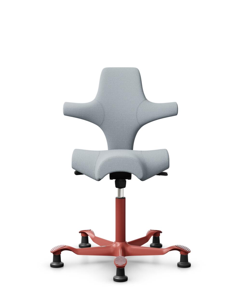 HÅG Capisco 8106 - Sirdal (GU) - Wol - SRD120 Light grey - Framekleur - Blush Rose - Gasveer - 150 mm (Zithoogte 40-55cm) - Vloercontact - Glijdoppen - Voetenring - Nee, geen voetenring - Voetster - Nee, voetster in framekleur - 1