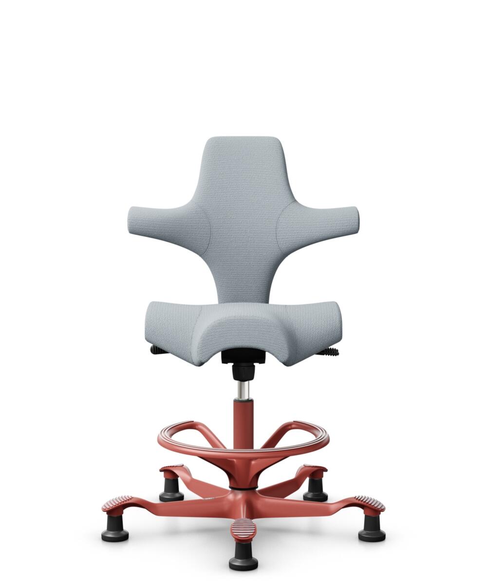HÅG Capisco 8106 - Sirdal (GU) - Wol - SRD120 Light grey - Framekleur - Blush Rose - Gasveer - 265 mm (Zithoogte 53-79cm) - Vloercontact - Glijdoppen - Voetenring - Ja, in framekleur - Voetster - Nee, voetster in framekleur - 1