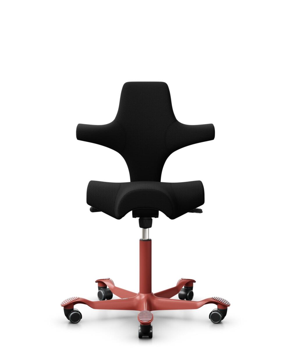 HÅG Capisco 8106 - Sirdal (GU) - Wol - SRD190 Black - Framekleur - Blush Rose - Gasveer - 150 mm (Zithoogte 40-55cm) - Vloercontact - Zachte wielen t.b.v. harde vloeren - Voetenring - Nee, geen voetenring - Voetster - Nee, voetster in framekleur - 1