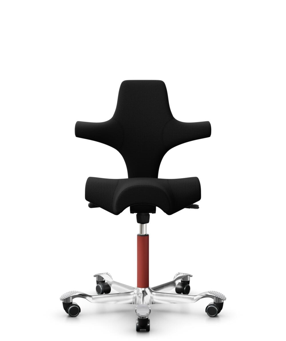HÅG Capisco 8106 - Sirdal (GU) - Wol - SRD190 Black - Framekleur - Blush Rose - Gasveer - 265 mm (Zithoogte 53-79cm) - Vloercontact - Harde wielen t.b.v. zachte vloeren - Voetenring - Nee, geen voetenring - Voetster - Ja, voetster in gepolijst aluminium - 1