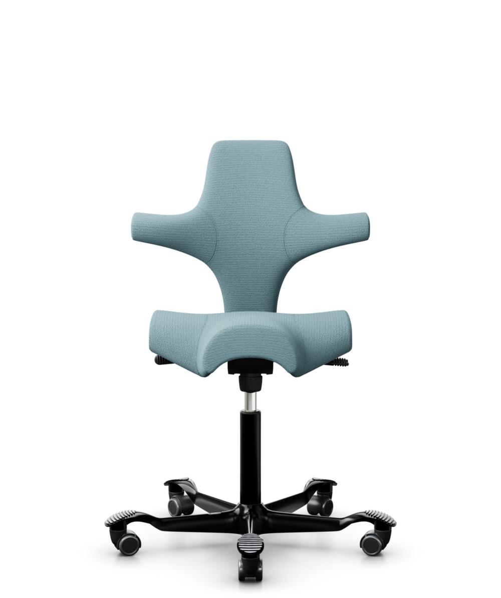 HÅG Capisco 8106 - Sirdal (GU) - Wol - SRD730 Blue - Framekleur - Zwart - Gasveer - 200 mm (Zithoogte 46-64cm) - Vloercontact - Harde wielen t.b.v. zachte vloeren - Voetenring - Nee, geen voetenring - Voetster - Nee, voetster in framekleur - 1