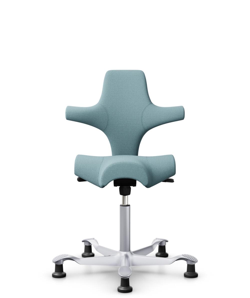 HÅG Capisco 8106 - Sirdal (GU) - Wol - SRD730 Blue - Framekleur - Zilver - Gasveer - 200 mm (Zithoogte 46-64cm) - Vloercontact - Glijdoppen - Voetenring - Nee, geen voetenring - Voetster - Nee, voetster in framekleur - 1