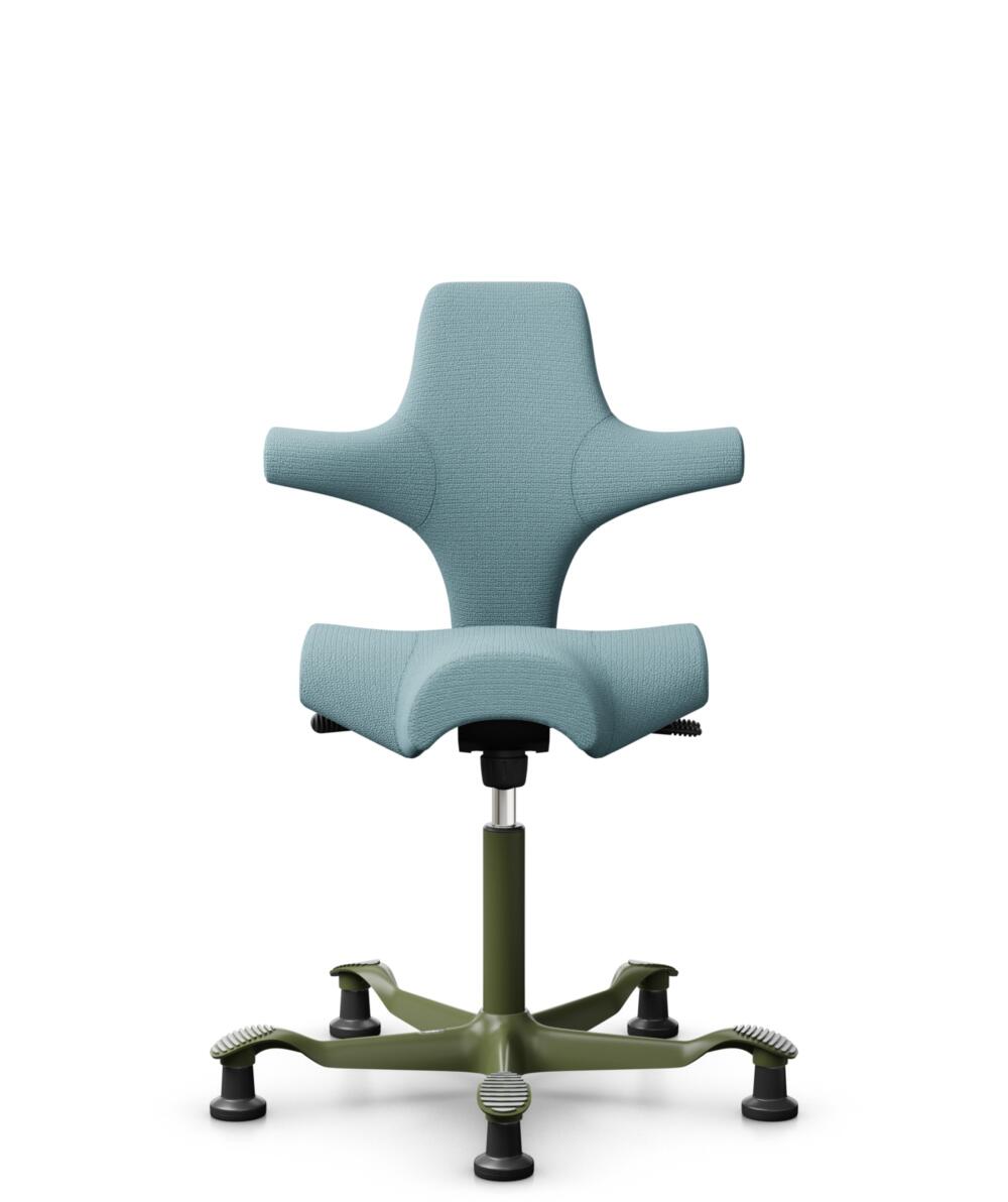 HÅG Capisco 8106 - Sirdal (GU) - Wol - SRD730 Blue - Framekleur - Moss Grey - Gasveer - 200 mm (Zithoogte 46-64cm) - Vloercontact - Glijdoppen - Voetenring - Nee, geen voetenring - Voetster - Nee, voetster in framekleur - 1