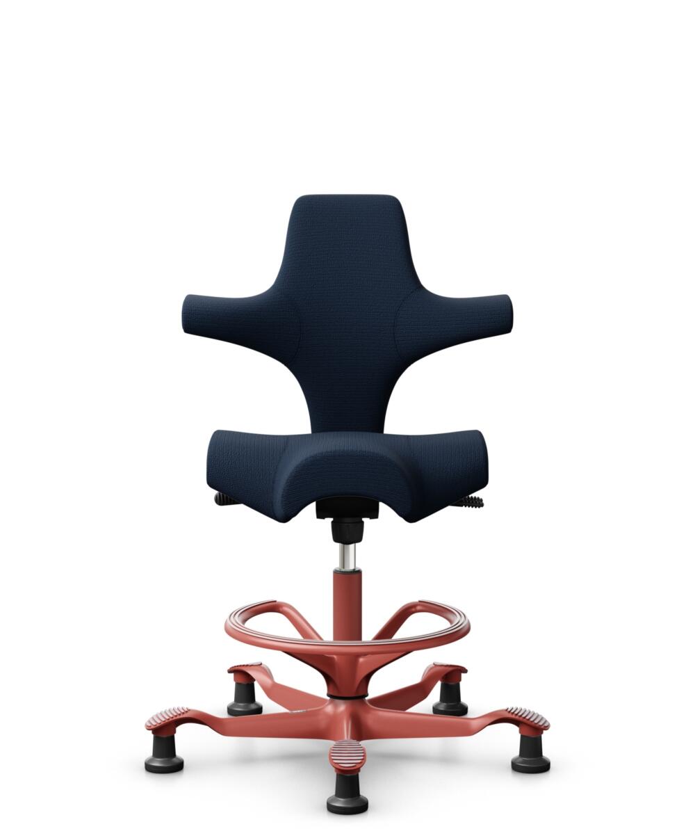 HÅG Capisco 8106 - Sirdal (GU) - Wol - SRD780 Dark blue - Framekleur - Blush Rose - Gasveer - 200 mm (Zithoogte 46-64cm) - Vloercontact - Glijdoppen - Voetenring - Ja, in framekleur - Voetster - Nee, voetster in framekleur - 1